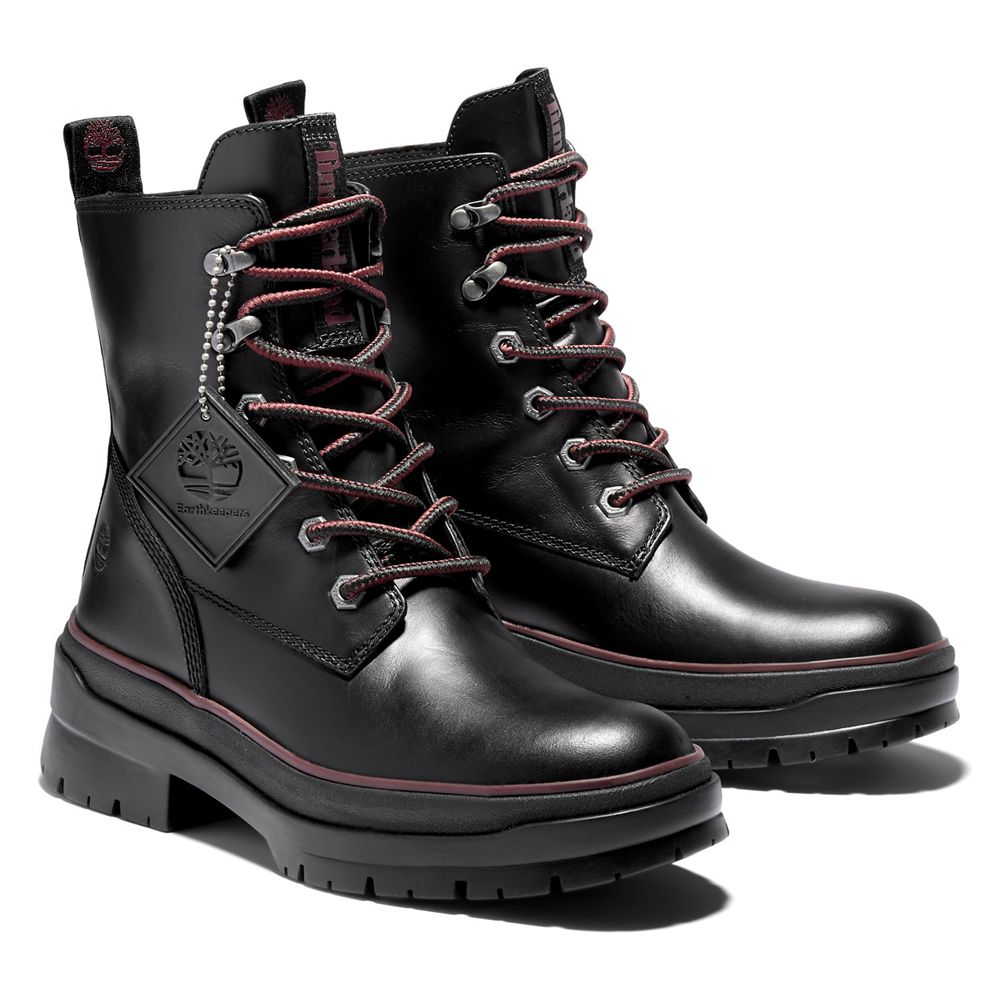 Bocanci Cu Dantelă Timberland Dama Negrii - Malynn Ek+ Waterproof - Romania - VROIMK768